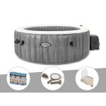 Kit spa gonflable intex purespa baltik rond bulles 6 places + 6 filtres + kit d'entretien + porte - verre ...