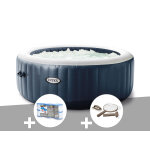 Kit spa gonflable intex purespa blue navy rond bulles 4 places + 6 filtres + kit d'entretien Kit spa gonflable intex purespa blue navy rond bulles 4 places + 6 filtres + kit d'entretien