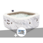 Kit spa gonflable intex purespa calacatta carr bulles 4 places + 6 filtres