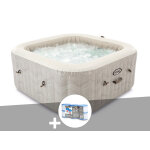 Kit spa gonflable intex purespa chevron carr� bulles 6 places + 6 filtres