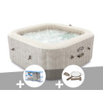 Kit spa gonflable intex purespa chevron carr� bulles 6 places + 6 filtres + kit d'entretien
