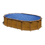 Piscine acier aspect bois amazonia ovale 6, 34 x 3, 99 x 1, 32 m - gr