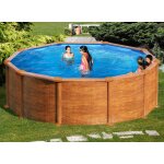 Piscine acier aspect bois mauritius ronde 3, 70 x 1, 32 m - gré Piscine acier aspect bois mauritius ronde 3, 70 x 1, 32 m - gré