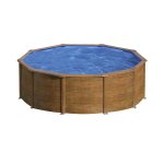 Piscine acier aspect bois sicilia ronde 4, 80 x 1, 22 m - gré Piscine acier aspect bois sicilia ronde 4, 80 x 1, 22 m - gré