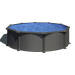 Piscine acier gris anthracite juni ronde 4, 80 x 1, 32 m - gr