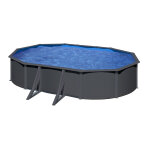 Piscine acier gris anthracite louko ovale 6, 34 x 3, 99 x 1, 22 m - gré Piscine acier gris anthracite louko ovale 6, 34 x 3, 99 x 1, 22 m - gré