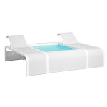 Piscine aluminium blanc mariposa rectangulaire avec 2 transats intgrs + aspirateur offert - gr