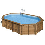 Piscine bois avocado 6, 56 x 4, 56 x 1, 31 m - gré Piscine bois avocado 6, 56 x 4, 56 x 1, 31 m - gré