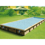 Piscine bois lina 11, 00 x 5, 00 x 1, 40 m - liner bleu - ubbink
