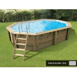 Piscine bois oca 5, 50 x 3, 55 x 1, 20 m - liner gris - ubbink