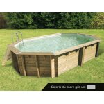 Piscine bois oca 6, 10 x 4, 00 x 1, 30 m - liner gris - ubbink