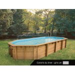 Piscine bois oca 8, 60 x 4, 70 x 1, 30 m - liner gris - ubbink