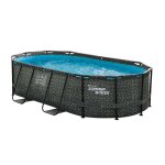 Piscine tubulaire active frame pool effet chevron ovale 4, 24 x 2, 50 x 1, 00 m - summer waves