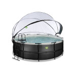 Piscine tubulaire black leather ronde 4, 27 x 1, 22 m avec dôme - exit toys Piscine tubulaire black leather ronde 4, 27 x 1, 22 m avec dôme - exit toys