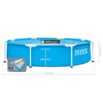 Piscine tubulaire metal frame ronde 2, 44 x 0, 51 m - intex