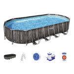 Piscine tubulaire power steel dcor bois ovale 7, 32 x 3, 66 x 1, 22 m - bestway