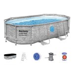 Piscine tubulaire power steel swimvista avec hublots ovale 4, 27 x 2, 50 x 1, 00 m - bestway