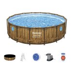 Piscine tubulaire power steel swimvista avec hublots ronde 4, 88 x 1, 22 m - bestway