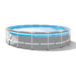 Piscine tubulaire prism frame clear window ronde 4, 88 x 1, 22 m - intex