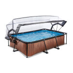 Piscine tubulaire wood rectangulaire 2, 20 x 1, 50 x 0, 65 m avec dme - exit toys