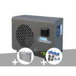 Pompe  chaleur 5, 39 kw poolex silverline 55 + housse d'hivernage + kit by - pass  50 mm
