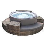 Spa portable semi - rigide vita premium rond bulles 4 - 6 places avec mobilier - netspa