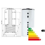 Ballon tampon combin hyginique 800 litres 1 serpentin classe c piquage 90