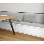 Coussin banquette intrieur anti tache maille blanc et gris