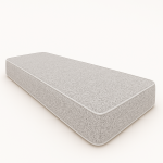 Coussin banquette int�rieur gris perle bouclette passepoil blanc