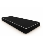 Coussin banquette intrieur noir anti - tache - uni passepoil blanc