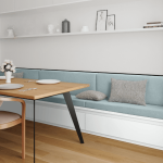 Coussin banquette bleu glacier - anti - tache