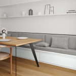 Coussin banquette gris clair - anti - tache