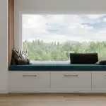 Stores - et - rideaux. com coussin banquette int�rieur aspect flanelle - tissu bleu canard - ajoute une ...