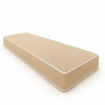 Coussin banquette intrieur beige coton uni passepoil blanc