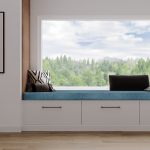 Stores - et - rideaux. com coussin banquette int�rieur bleu chenill� passepoil blanc - tissu velours ...