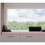 Coussin banquette intrieur coton uni rose poudree