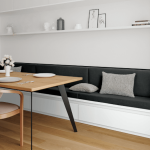 Coussin banquette intrieur gris anthracite anti - tache - oxford passepoil blanc