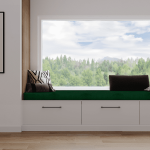 Coussin banquette intrieur velours vert sapin