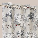 Stores - et - rideaux. com rideaux de montagne meribel - gris - motifs montagne vari�s - r�sistant et ...
