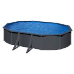 Piscine acier louko - gris anthracite - ovale - 7, 44 m x 3, 99 m x 1, 22 m - gre - piscine acier Piscine acier louko - gris anthracite - ovale - 7, 44 m x 3, 99 m x 1, 22 m - gre - piscine acier
