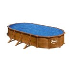 Piscine acier mauritius - imitation bois - ovale - 7, 30 m x 3, 75 m x 1, 32 m - gre - piscine acier