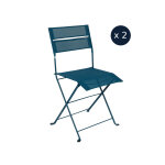 2 chaises de jardin pliante latitude monochrome bleu acapulco - fermob 2 chaises de jardin pliante latitude monochrome bleu acapulco - fermob