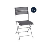 2 chaises de jardin pliante latitude monochrome carbone - fermob 2 chaises de jardin pliante latitude monochrome carbone - fermob