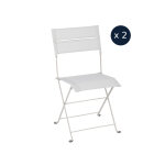 2 chaises de jardin pliante latitude monochrome gris argile - fermob 2 chaises de jardin pliante latitude monochrome gris argile - fermob