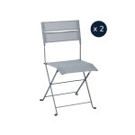 2 chaises de jardin pliante latitude monochrome gris orage - fermob 2 chaises de jardin pliante latitude monochrome gris orage - fermob