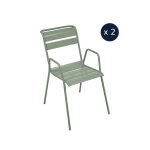 2 fauteuils bridge de jardin en métal monceau cactus - fermob 2 fauteuils bridge de jardin en métal monceau cactus - fermob