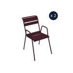 2 fauteuils bridge de jardin en m�tal monceau cerise noire - fermob