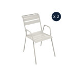 2 fauteuils bridge de jardin en mtal monceau gris argile - fermob