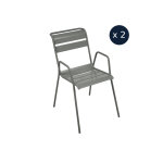 2 fauteuils bridge de jardin en métal monceau romarin - fermob 2 fauteuils bridge de jardin en métal monceau romarin - fermob