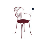 2 fauteuils bridge de jardin en métal opera + cerise noire - fermob 2 fauteuils bridge de jardin en métal opera + cerise noire - fermob